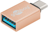 Goobay 56622 kabel kønsskifter USB-C USB-A Guld
