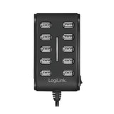 LogiLink UA0125 interface hub USB 2.0 480 Mbit/s Sort