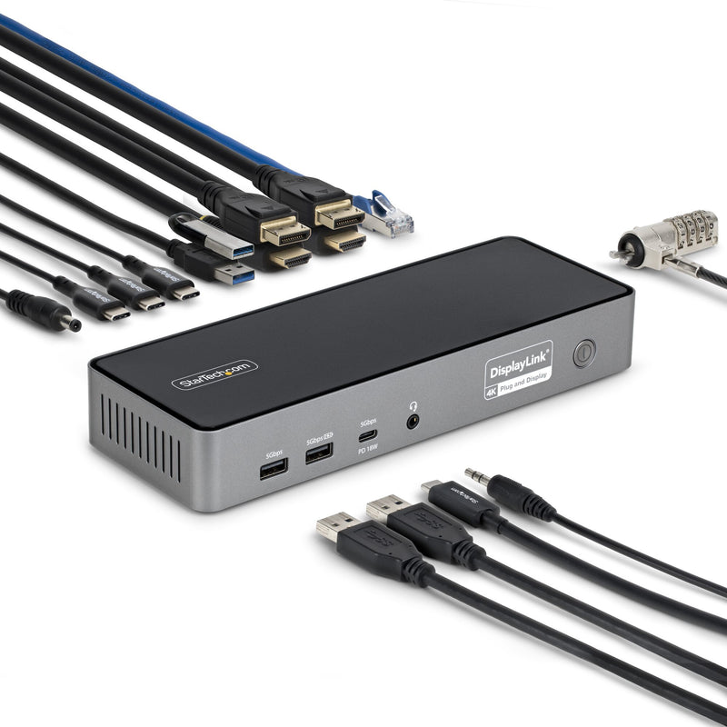 StarTech.com DK30C2DPEPRUE dockingstation Ledningsført USB 3.2 Gen 1 (3.1 Gen 1) Type-C Grå