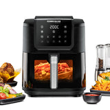 Rommelsbacher FRH 1700 frituregryde Enkelt 8 L Enkeltstående 1700 W Varmluftsteger Sort, Rustfrit stål