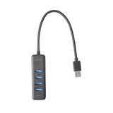 Deltaco USB-A hub, 5 Gbit/s, 4x USB-A, slim, black