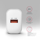 Axagon ACU-QC18W oplader til mobil enhed Mobiltelefon, Smartphone, SmartWatch, Tablet, Universel Hvid Vekselstrøm Hurtig opladning Indendørs