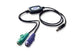ATEN UC10KM-AT PS/2-kabel 0,9 m 2x 6-p Mini-DIN USB A Sort