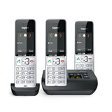 Gigaset COMFORT 500A Trio Analog/DECT-telefon Nummervisning Sort, Sølv