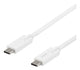Deltaco USB-C til USB-C kabel, 5 Gbit/s, 5A, 2 m, hvid