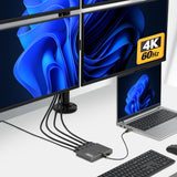 StarTech.com QUAD-USB-HDMI-ADAPT dockingstation Ledningsført USB 3.2 Gen 1 (3.1 Gen 1) Type-C Grå