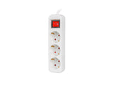 Lanberg PS1-03F-0150-W stikdåse 1,5 m 3 AC stikkontakt(er) Indendørs Hvid