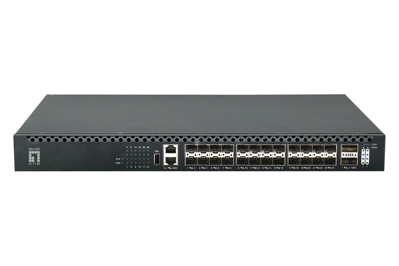 LevelOne XQS-3126 netværksswitch Administreret L3 Sort