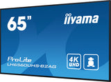 iiyama LH6560UHS-B2AG skilte display Digital A-tavle 163,8 cm (64.5") LED Wi-Fi 500 cd/m² 4K Ultra HD Sort Indbygget processer Android 11 24/7