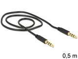 DeLOCK 3.5mm - 3.5mm, 0.5m lydkabel 0,5 m Sort