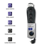 Qoltec 50271 overspændingsbeskytter Sort 5 AC stikkontakt(er) 230 V 3 m