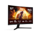 AOC G4 CQ32G4VE computerskærm 80 cm (31.5") 2560 x 1440 pixel Quad HD LCD Sort, Grå