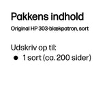 HP Original 303-blækpatron, sort