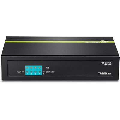 Trendnet TPE-S50 netværksswitch Ikke administreret L2 Fast Ethernet (10/100) Strøm over Ethernet (PoE) Sort