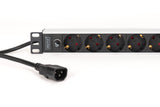 Digitus DN-95437 strømforsyningsenhed (PDU) 9 AC stikkontakt(er) 1U Sort, Sølv