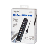 LogiLink UA0096 interface hub USB 2.0 480 Mbit/s Sort