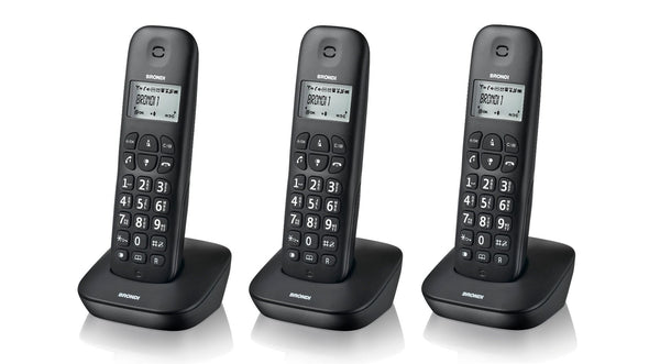 Brondi Gala Trio DECT telefon Nummervisning Sort