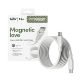 PanzerGlass empower™ by ® Magnetic 240W USB-C to USB-C Kabel | USB 2.0 | 1.5M | Silver White