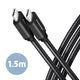 Axagon BUCM3-CM15AB USB-kabel USB 3.2 Gen 1 (3.1 Gen 1) 1,5 m USB C 5 Gbit/sek. 60 W Sort