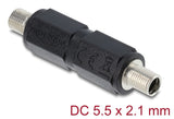 DeLOCK 90941 kabel kønsskifter DC 5.5 x 2.1 mm Sort
