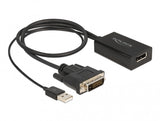 DeLOCK 63189 videokabel adapter 0,5 m DVI DisplayPort Sort