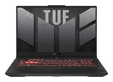 ASUS TUF Gaming A17 TUF707NUQ-DICHX146W AMD Ryzen™ 7 170 Laptop 43,9 cm (17.3") Fuld HD 16 GB DDR5-SDRAM 512 GB SSD NVIDIA GeForce RTX 4050 Wi-Fi 6 (802.11ax) Windows 11 Home Sort, Grå