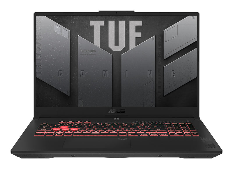 ASUS TUF Gaming A17 TUF707NUQ-DICHX146W AMD Ryzen™ 7 170 Laptop 43,9 cm (17.3") Fuld HD 16 GB DDR5-SDRAM 512 GB SSD NVIDIA GeForce RTX 4050 Wi-Fi 6 (802.11ax) Windows 11 Home Sort, Grå