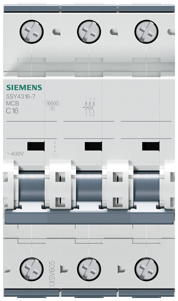 Siemens 5SY43167 kredsløbsafbryder Miniature strømafbryder Type C 3