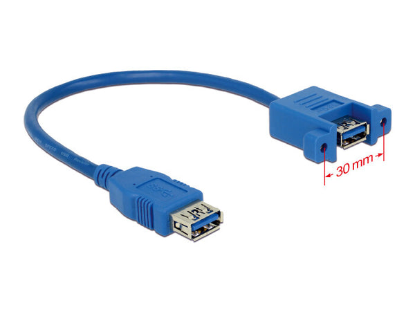 DeLOCK 0.25m 2xUSB3.0-A USB-kabel USB 3.2 Gen 1 (3.1 Gen 1) 0,25 m USB A 5 Gbit/sek. Blå