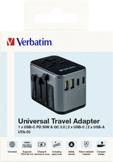 Verbatim 49545 strømstik adapter Universel