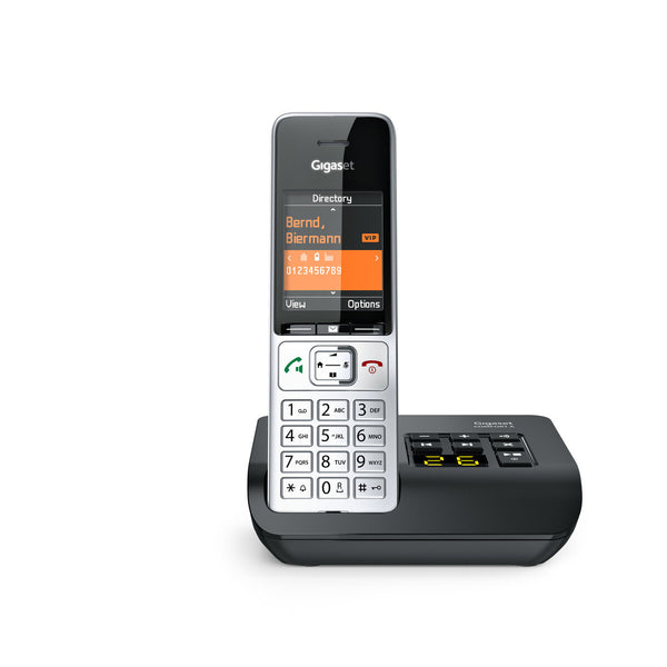 Gigaset COMFORT 500A Analog/DECT-telefon Nummervisning Sort, Sølv