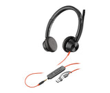HP Poly Blackwire 3325 Stereo Microsoft Teams Certified USB-C Headset +3.5mm Plug +USB-C/A Adapter
