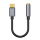 Baseus L54 kabel til mobiltelefon Sort, Grå USB C 3.5mm