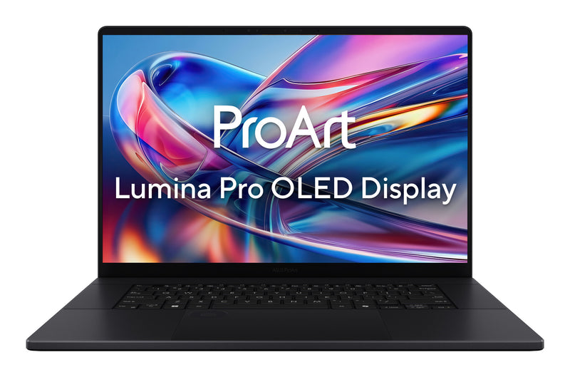 ASUS ProArt P16 H7606WW-SE028X Copilot+ PC AMD Ryzen AI 9 HX 370 Laptop 40,6 cm (16") Berøringsskærm WQUXGA 32 GB LPDDR5x-SDRAM 2 TB SSD NVIDIA GeForce RTX 5080 Laptop GPU Wi-Fi 7 (802.11be) Windows 11 Pro Tysk Sort