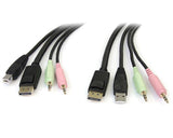 StarTech.com DP4N1USB6 KVM-kabel Sort 1,829 m