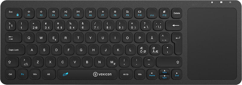 Voxicon DK-255WL-B tastatur Kontor RF trådløst QWERTY Nordisk Sort