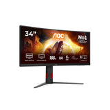 AOC G4 CU34G4 computerskærm 86,4 cm (34") 3440 x 1440 pixel Wide Quad HD LED Sort, Rød