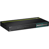 Trendnet TPE-TG160G netværksswitch Ikke administreret L2 Gigabit Ethernet (10/100/1000) Strøm over Ethernet (PoE) 1U Sort