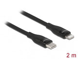 DeLOCK 86638 kabel til mobiltelefon Sort 2 m USB C Lightning