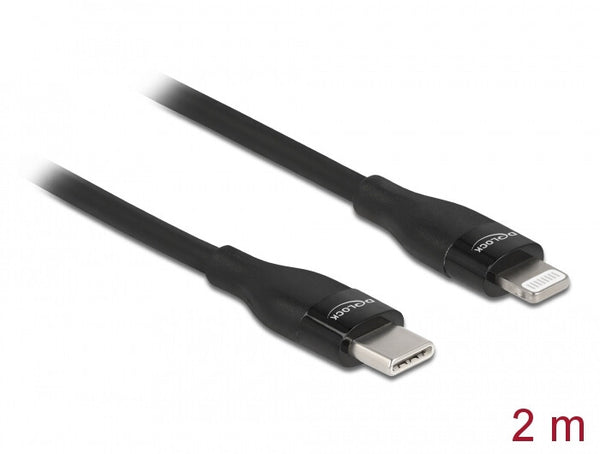 DeLOCK 86638 kabel til mobiltelefon Sort 2 m USB C Lightning