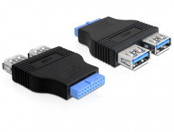 DeLOCK 65324 kabel kønsskifter USB 3.0 19 Pin Buchse Sort
