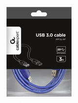 Gembird 3m USB 3.0 A M/FM USB-kabel USB 3.2 Gen 1 (3.1 Gen 1) USB A Blå