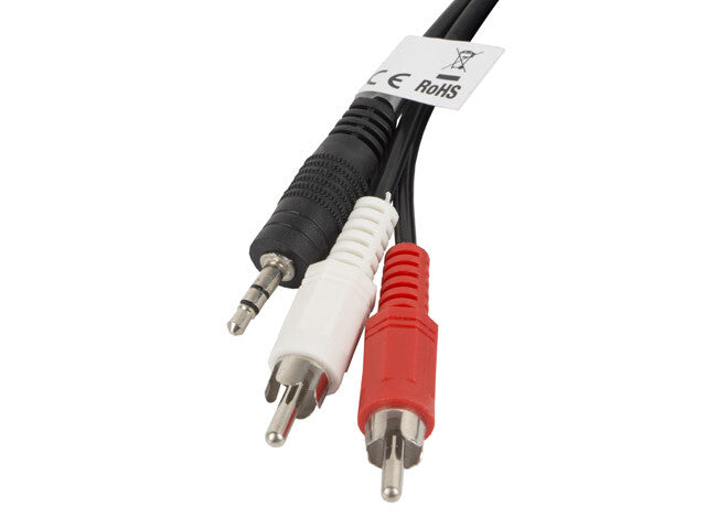 Lanberg CA-MJRC-10CC-0020-BK lydkabel 2 m 3.5mm RCA Sort, Rød, Hvid