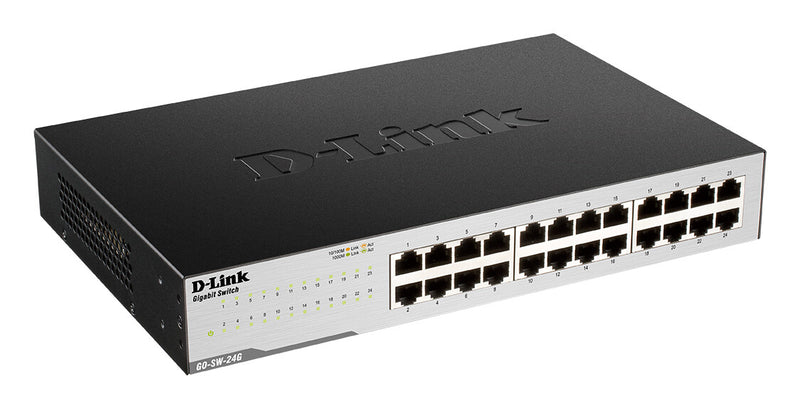 D-Link GO-SW-24G Ikke administreret L2 Gigabit Ethernet (10/100/1000) 1U Sort