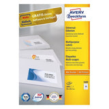 Avery 3489 selvklæbende etiket Rektandel Permanent Hvid 3000 stk