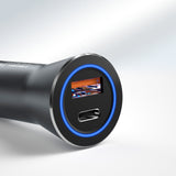 DUDAO Car Charger 45W PD+ QC5.0 1xUSB+1XType C Universel Sølv Cigartænder Hurtig opladning Automatisk