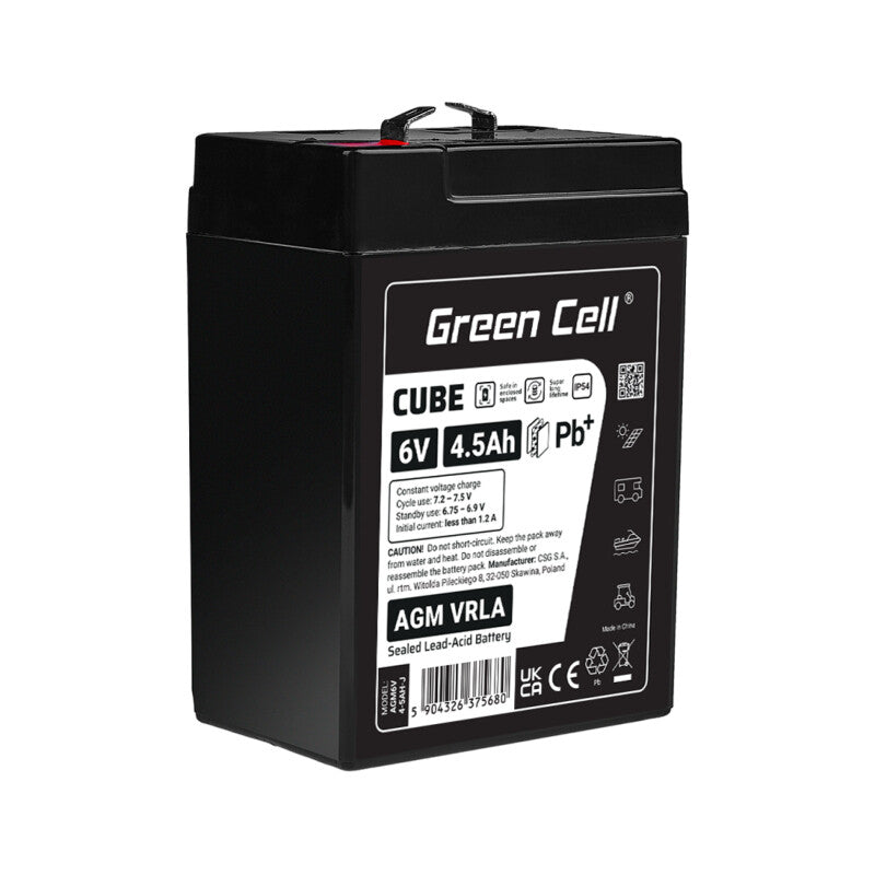 Green Cell AGM6V4-5AH-J UPS batteri Blybatterier (VRLA) 6 V 4,5 At
