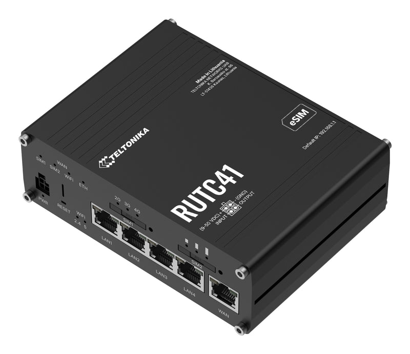 Teltonika RUTC41 trådløs router Gigabit Ethernet Dual-band (2,4 GHz / 5 GHz) 5G Sort