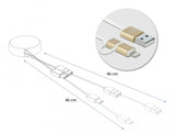 DeLOCK 85820 USB-kabel USB 2.0 0,92 m USB A Micro-USB B/Lightning Guld, Hvid