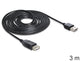DeLOCK EASY-USB 2.0-A - USB 2.0-A, 3m USB-kabel USB A 0,48 Gbit/sek. Sort